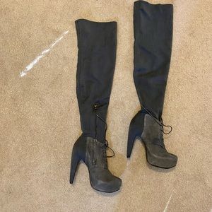 Elizabeth & James Charcoal Gray OTK/thigh high Boots. Sz 6.5. NWOT